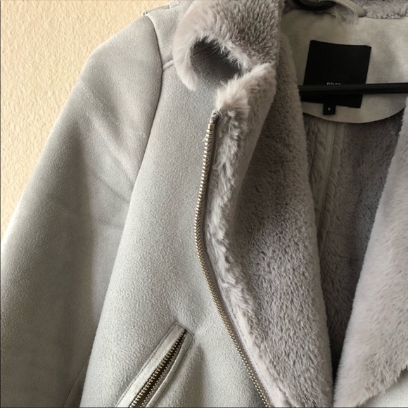 River island fur suede jacket moto zipper pink - Picture 9 of 14